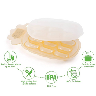 Silicone Pineapple Tray & Food Feeder with Cover Set