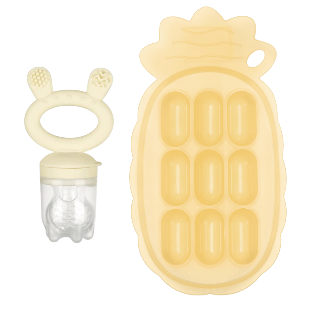 Silicone Pineapple Tray & Food Feeder with Cover Set